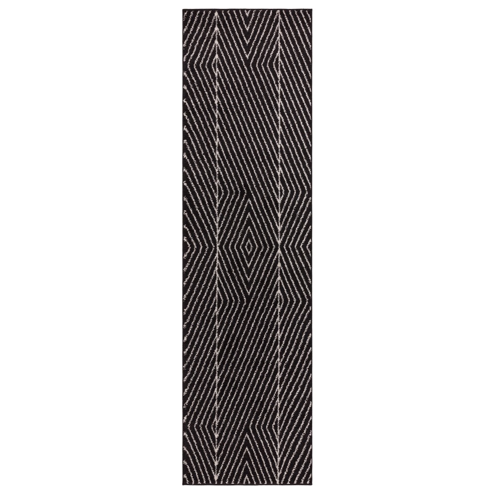 Muse MU10 Geometric Striped Woven Rug in Black